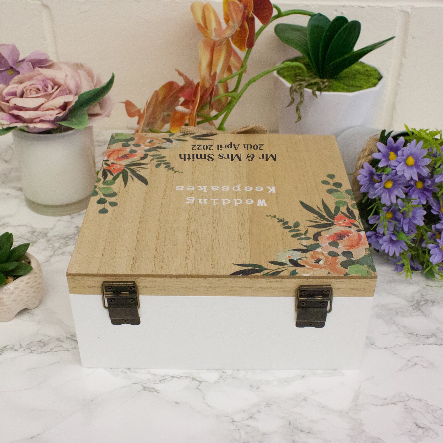 Personalised Engraved Wooden Wedding Memory Box - Always Looking Good -