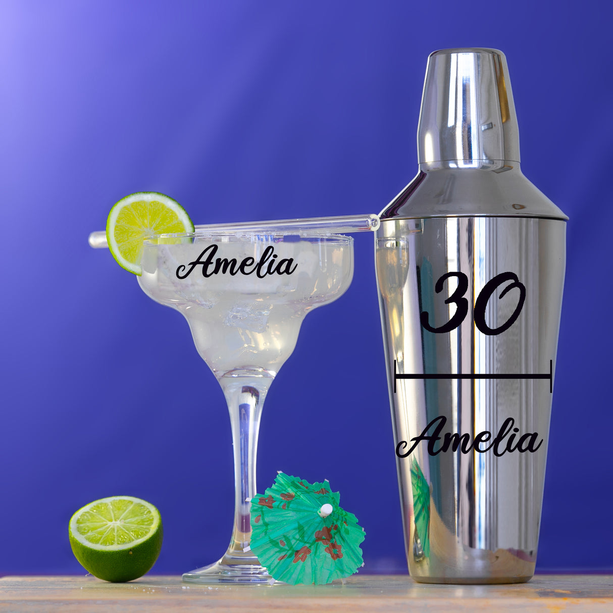 Personalised 30th Birthday Margarita Cocktail Shaker Set - Always Looking Good -