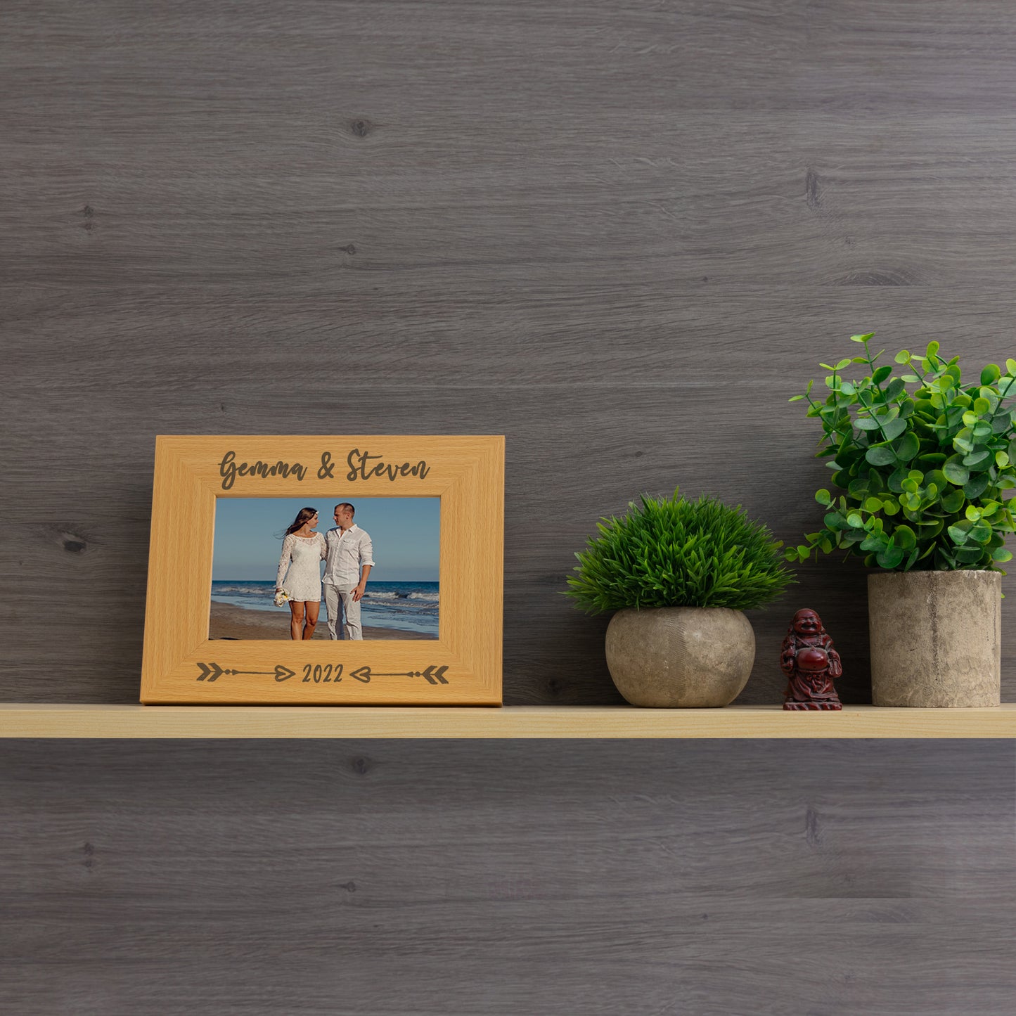Personalised Engraved Couples Photo Frame - Arrows Design - Always Looking Good -