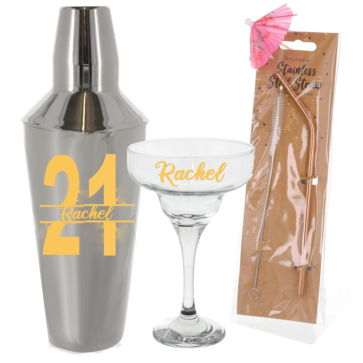 Personalised 21st Birthday Margarita Cocktail Shaker Set - Always Looking Good -