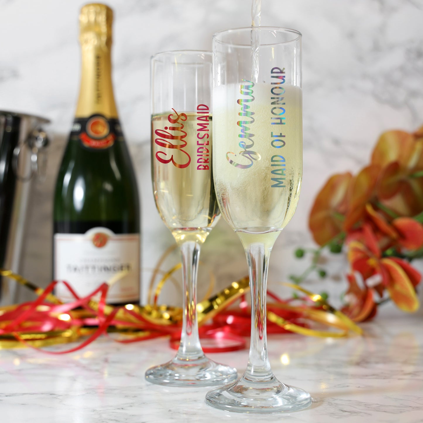 Personalised Champagne Flutes For Wedding Party - Always Looking Good -