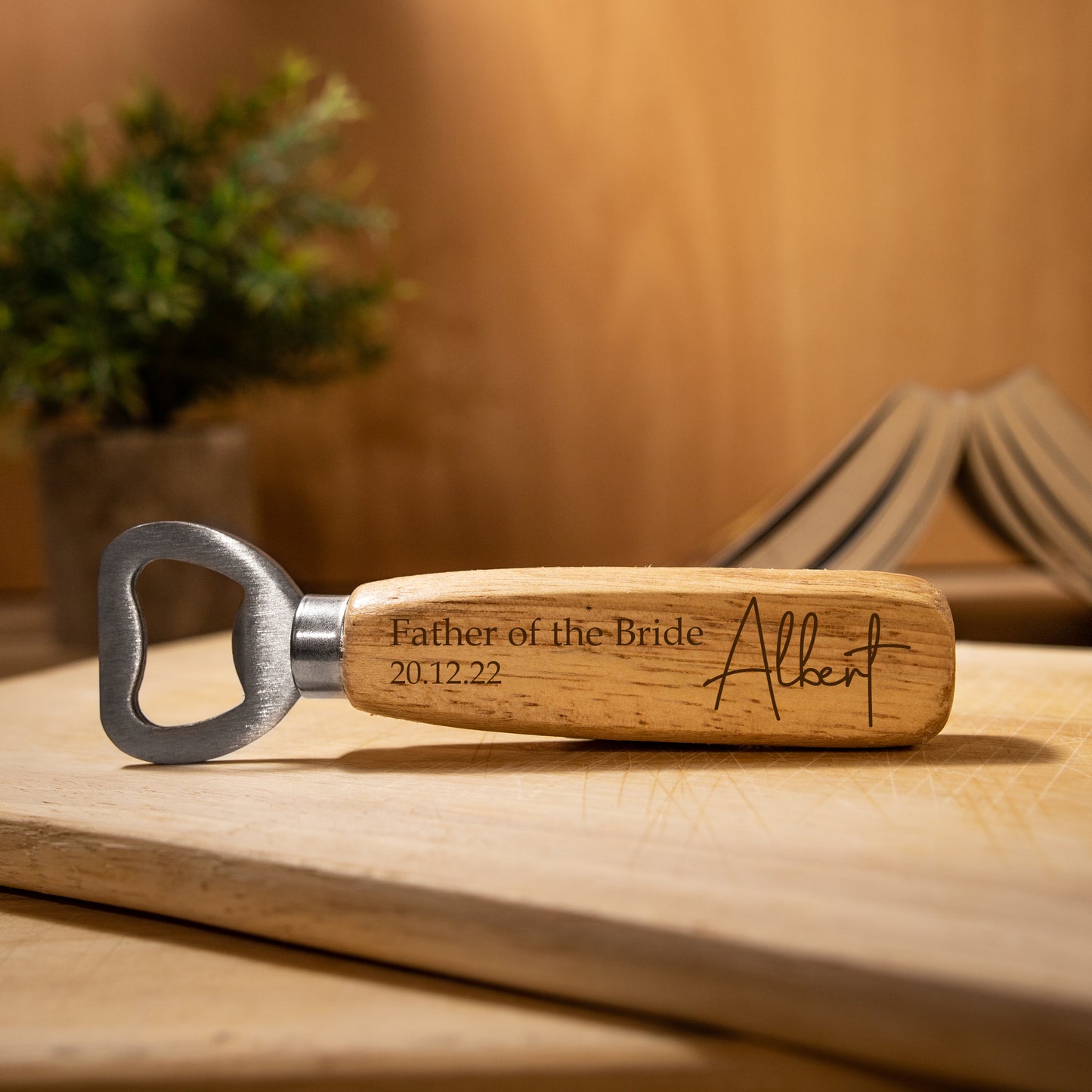 Personalised Engraved Wooden Handle Bottle Opener For Best Man, Groomsman, Father, Usher - Always Looking Good -