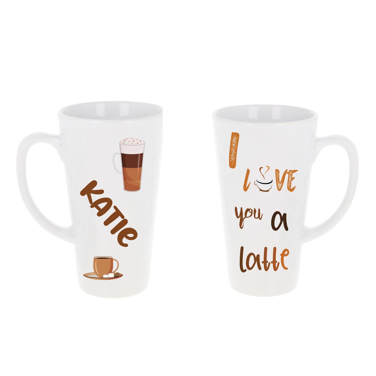 Personalised Filled Love You A Latte Tall Coffee Latte Mug - Always Looking Good - Mug Only