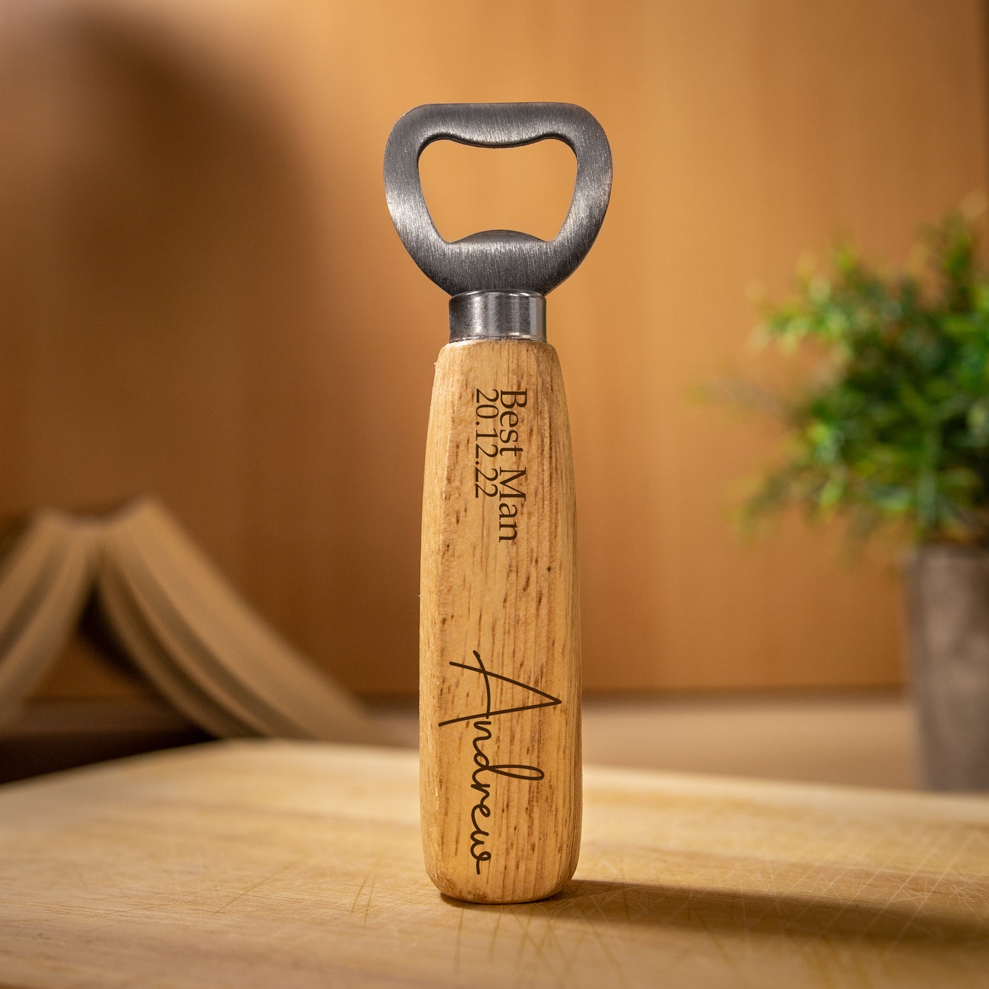 Personalised Engraved Wooden Handle Bottle Opener For Best Man, Groomsman, Father, Usher - Always Looking Good -