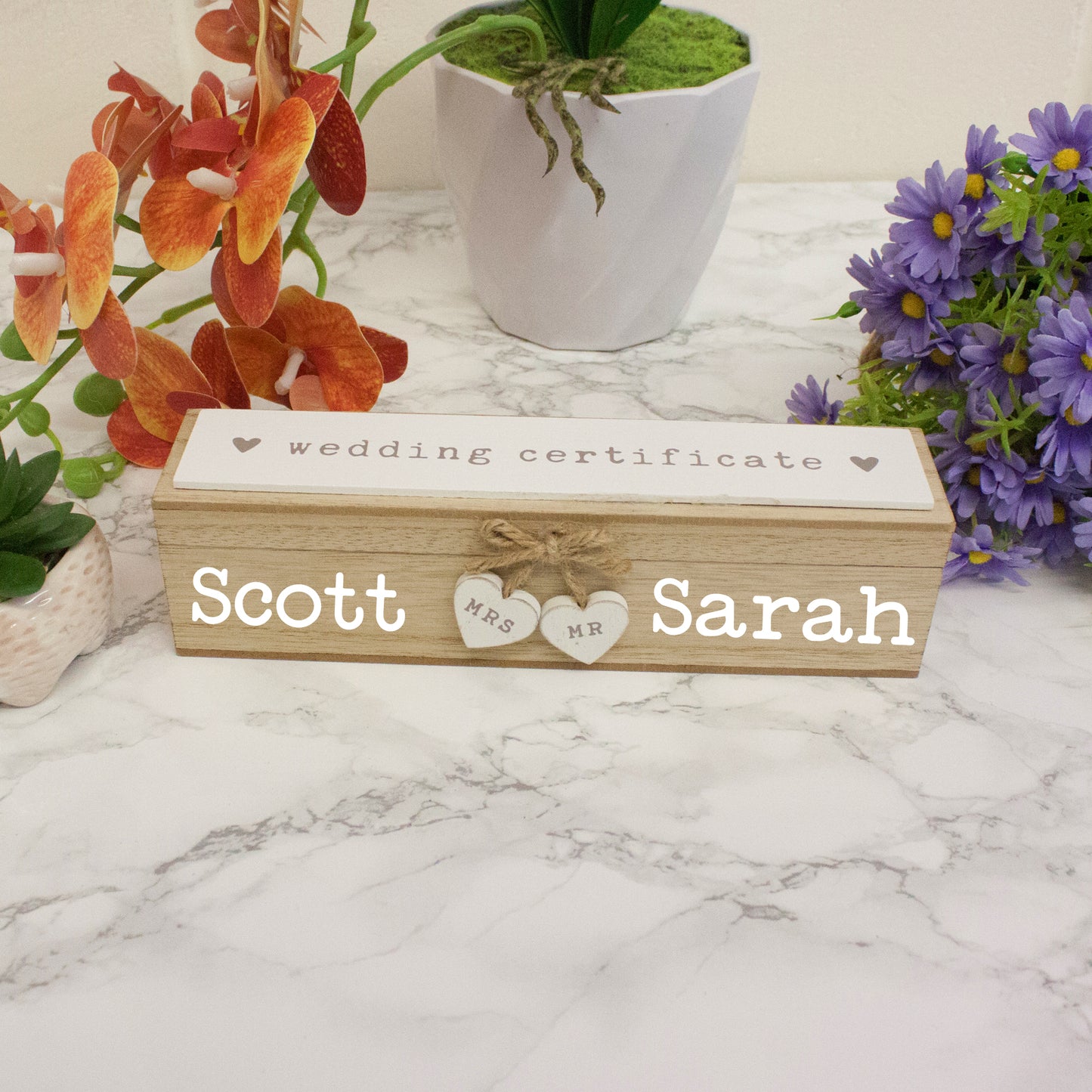 Personalised Wedding Certificate Box – Keepsake Gift - Always Looking Good -