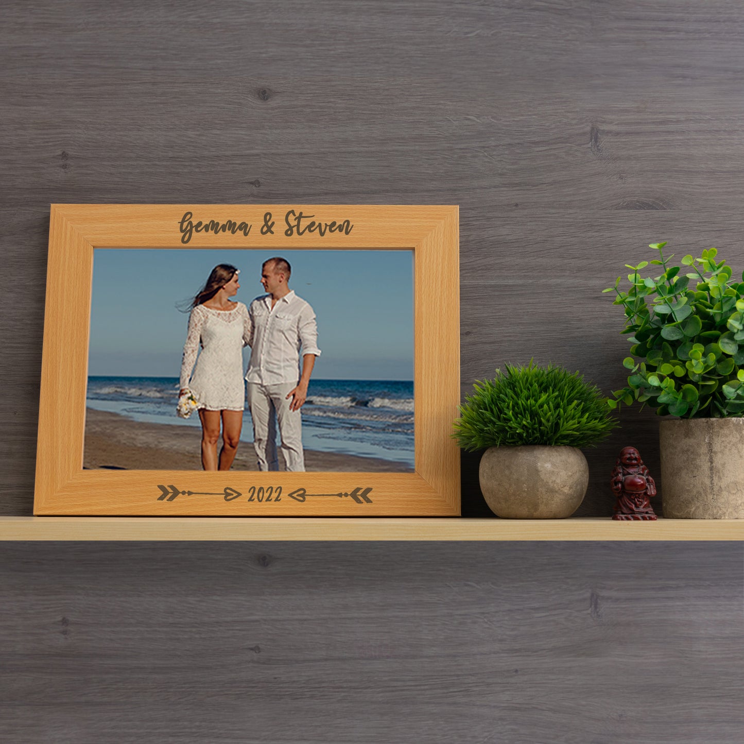 Personalised Engraved Couples Photo Frame - Arrows Design - Always Looking Good -