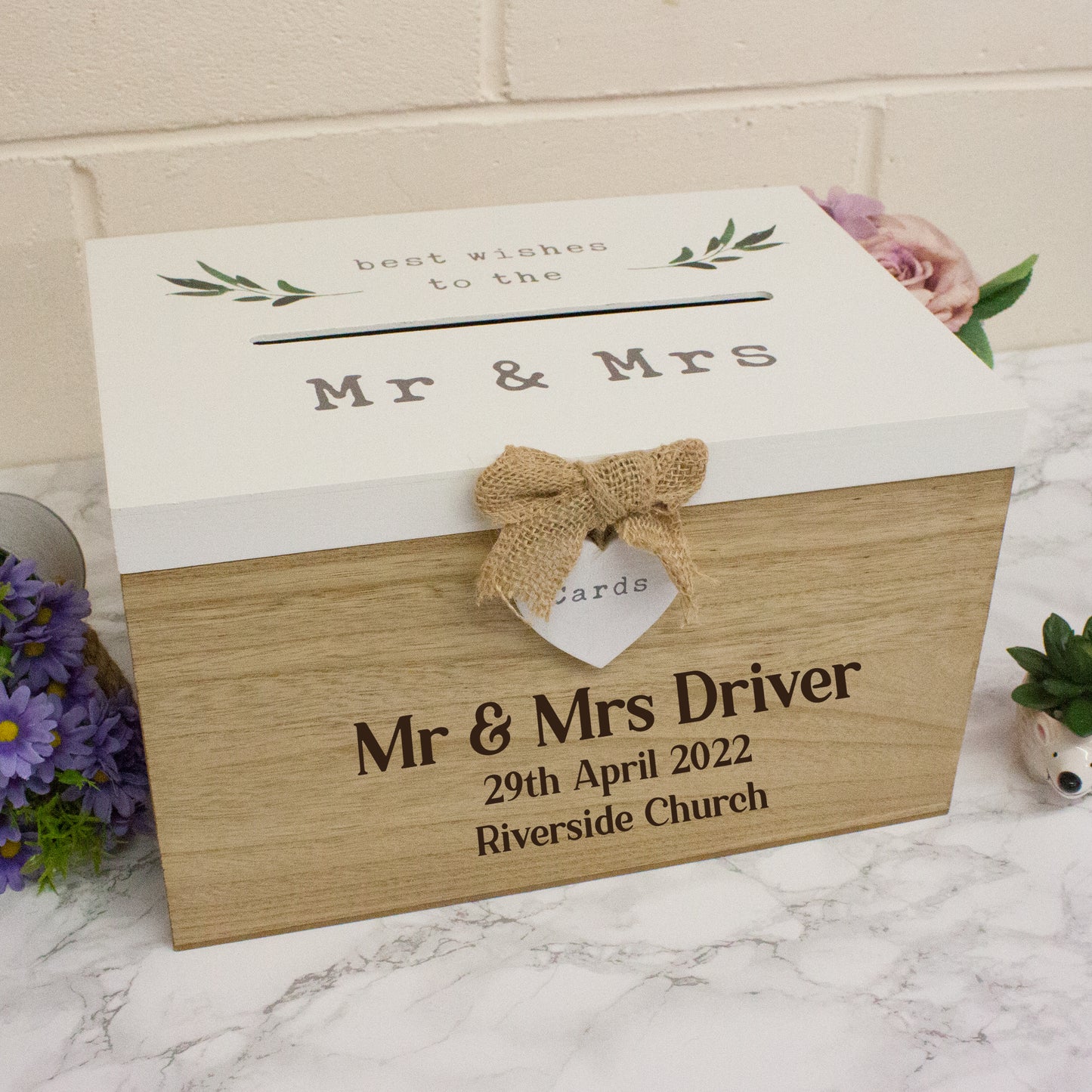 Personalised Engraved Wedding Card Wooden Memory Box - Always Looking Good -
