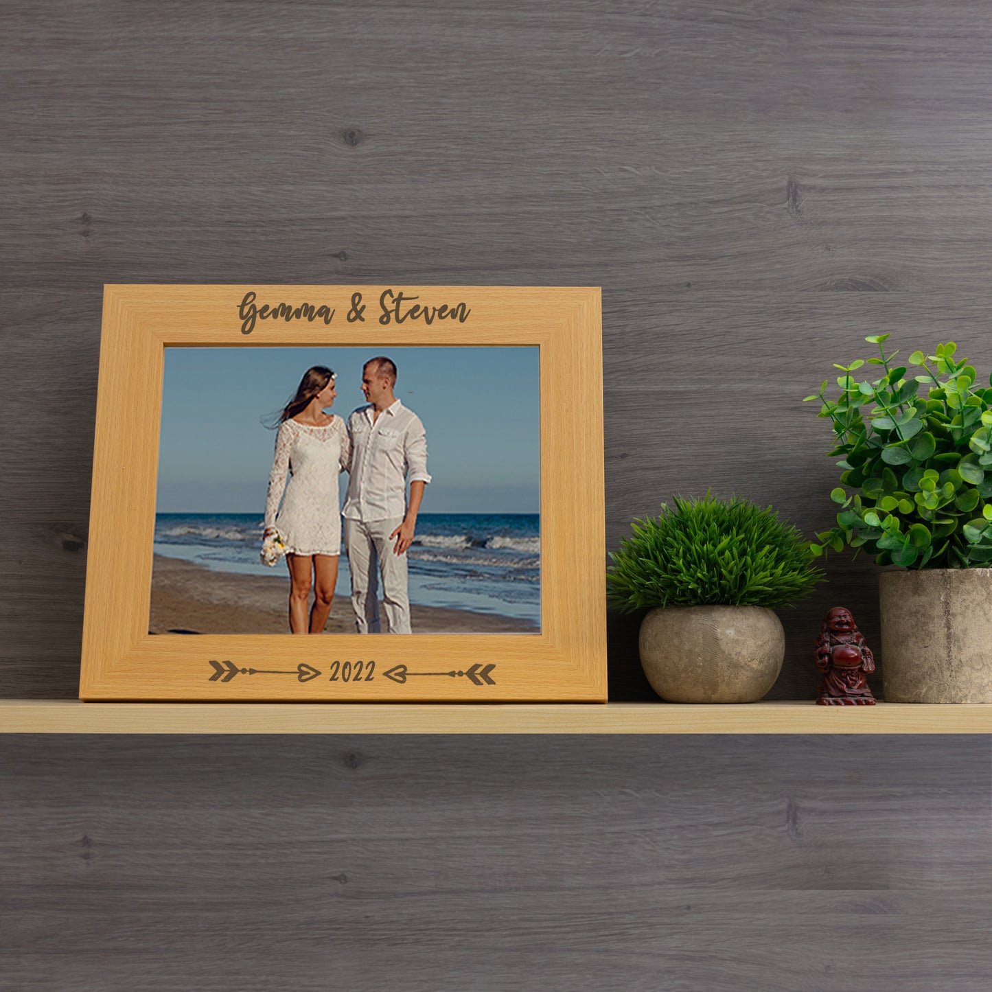 Personalised Engraved Couples Photo Frame - Arrows Design - Always Looking Good -