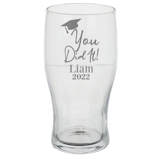 Personalised Engraved Graduation Pint Glass - Always Looking Good -
