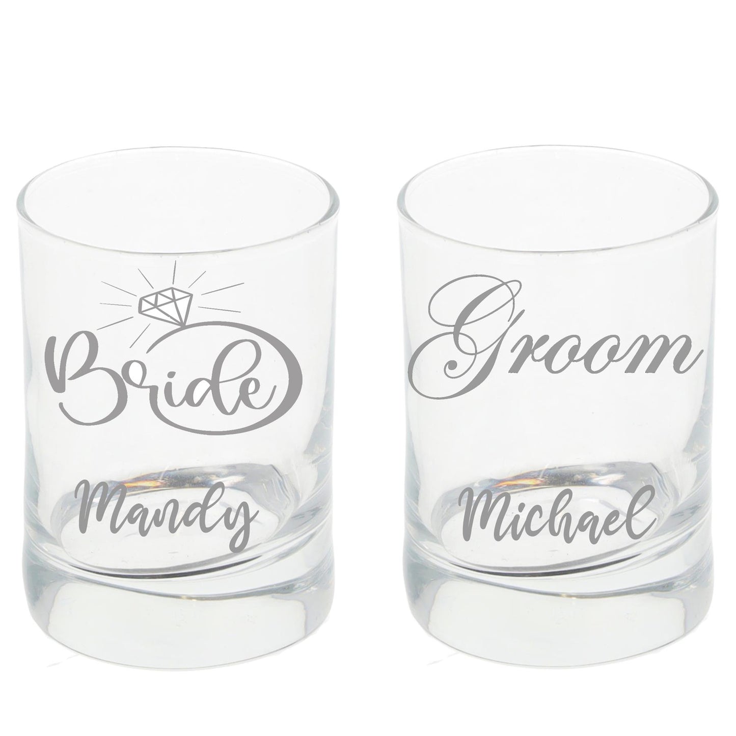Personalised Engraved Bride & Groom Shot Glass Set - Always Looking Good -