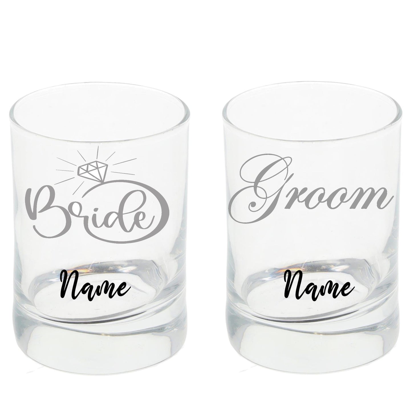Personalised Engraved Bride & Groom Shot Glass Set - Always Looking Good -