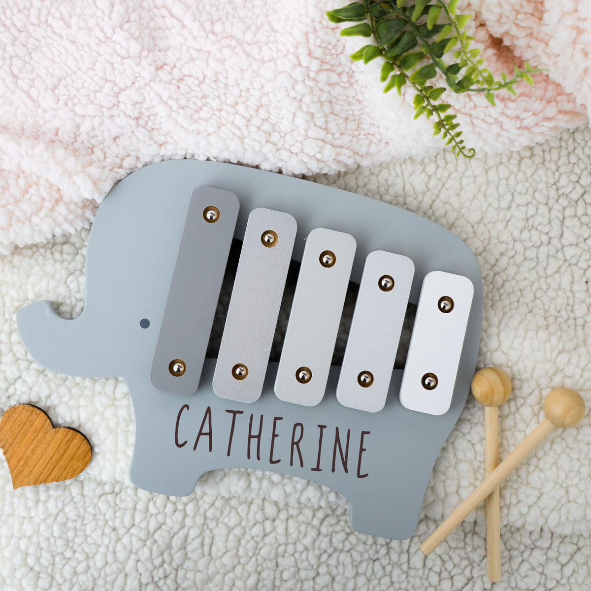 Personalised Engraved Wooden Elephant Xylophone Baby & Toddler Toy - Always Looking Good -