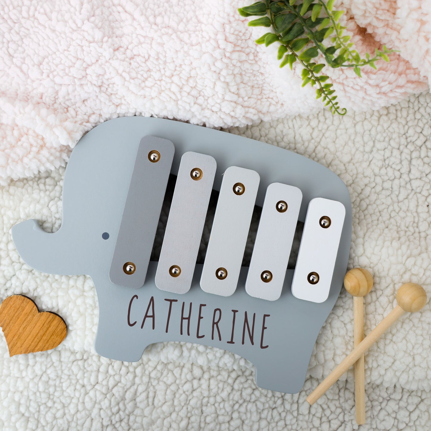 Personalised Engraved Wooden Elephant Xylophone Baby & Toddler Toy - Always Looking Good -
