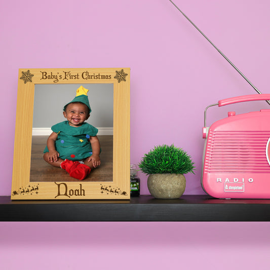 Personalised Engraved Baby's First Christmas Photo Frame - Always Looking Good -