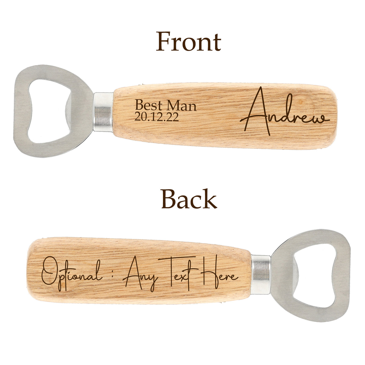 Personalised Engraved Wooden Handle Bottle Opener For Best Man, Groomsman, Father, Usher - Always Looking Good -