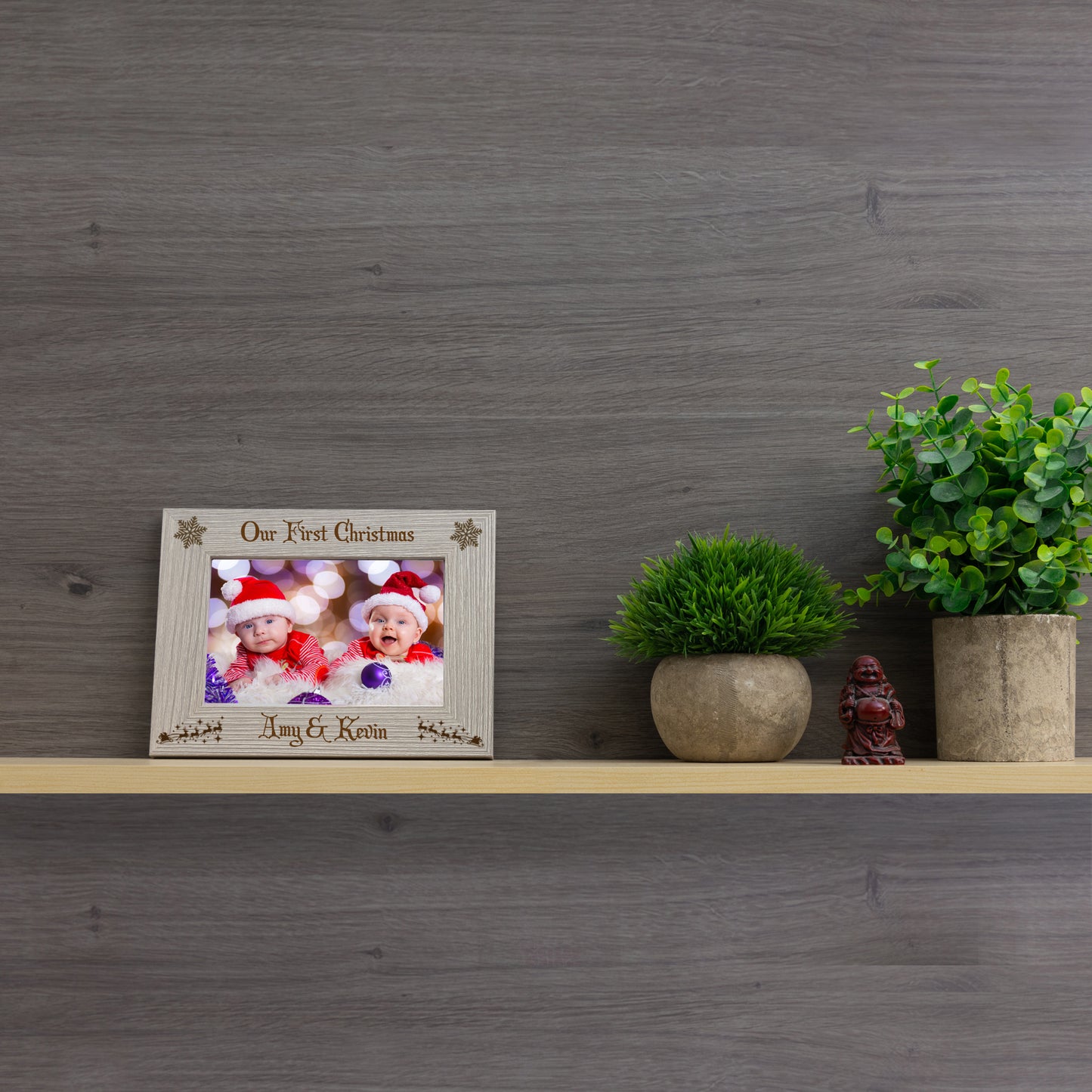 Personalised Engraved Our First Christmas Photo Frame For Twins / Couples - Always Looking Good -