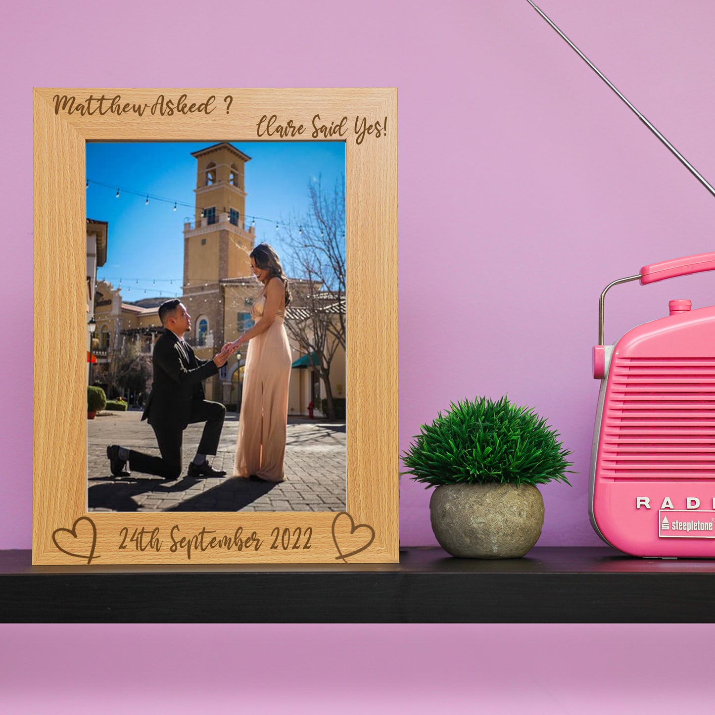 Personalised Engraved Engagement Photo Frame - Always Looking Good -