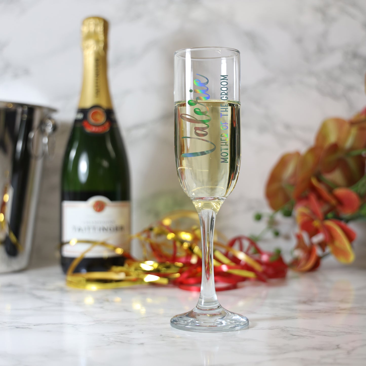 Personalised Wedding Party Champagne Flutes - Always Looking Good -