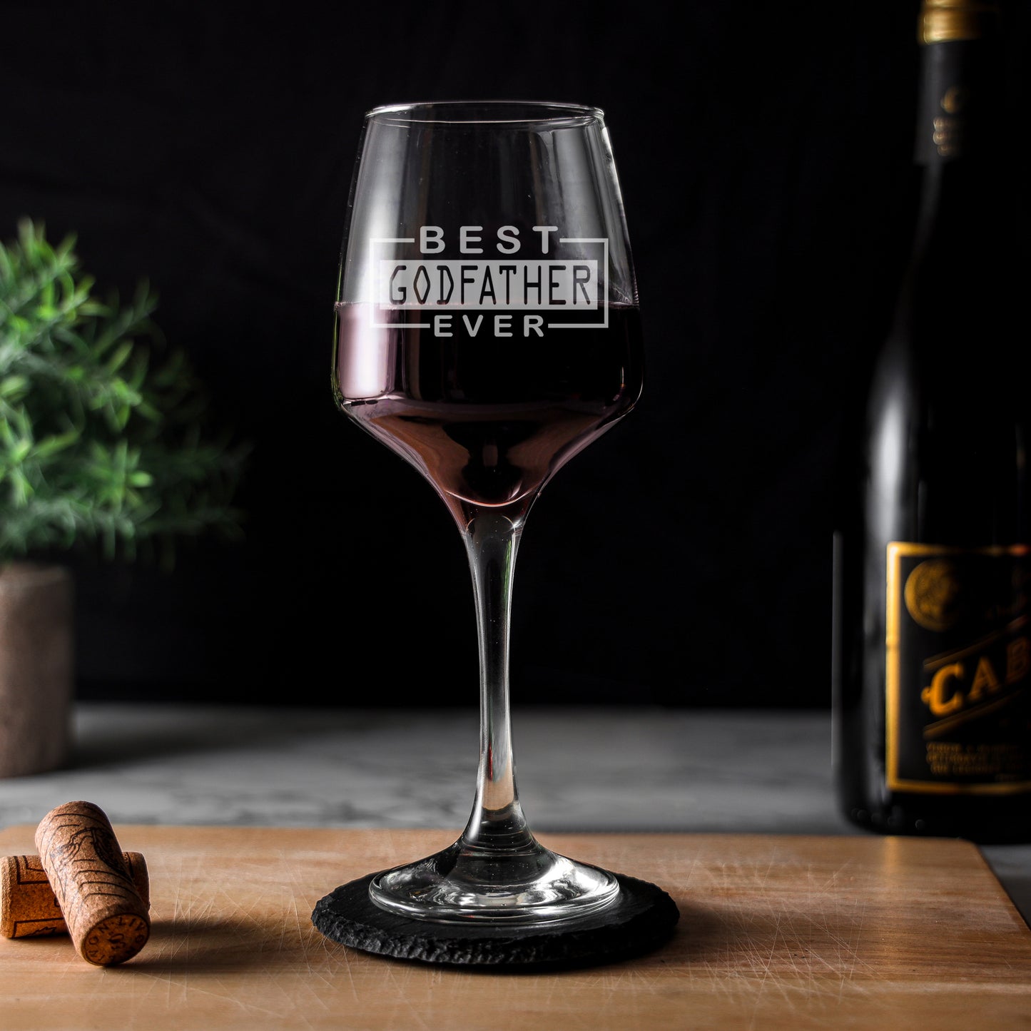 Best Godfather Ever Engraved Wine Glass | Godparent Gift for Him - Always Looking Good - Godparent gift