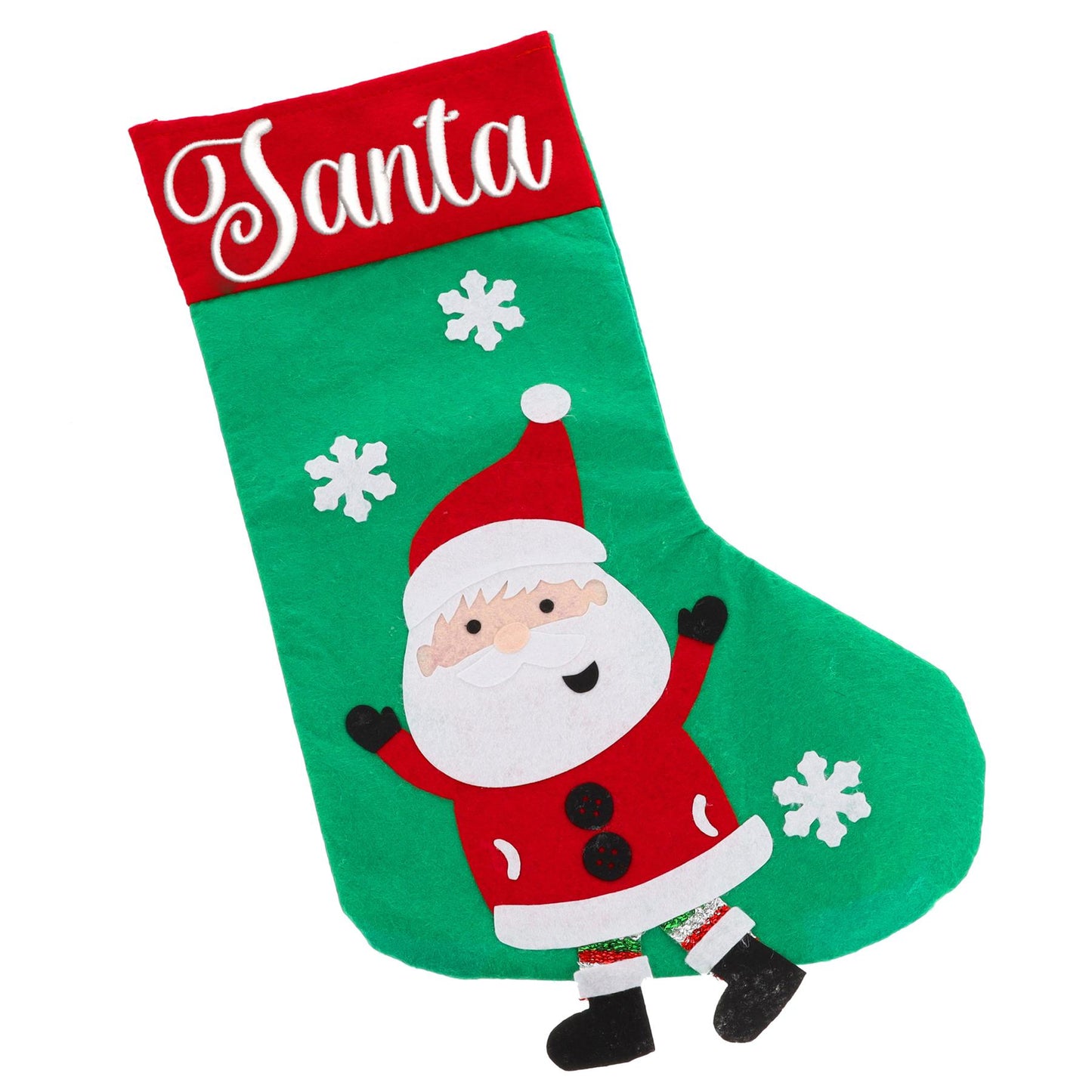Embroidered Personalised Christmas Stocking With Santa Or Elf Design - Always Looking Good - Santa