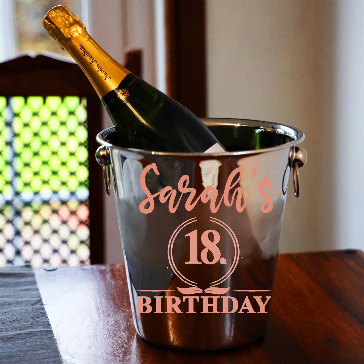 Personalised 18th Birthday Ice Bucket and Glass Gift with Name - Always Looking Good -
