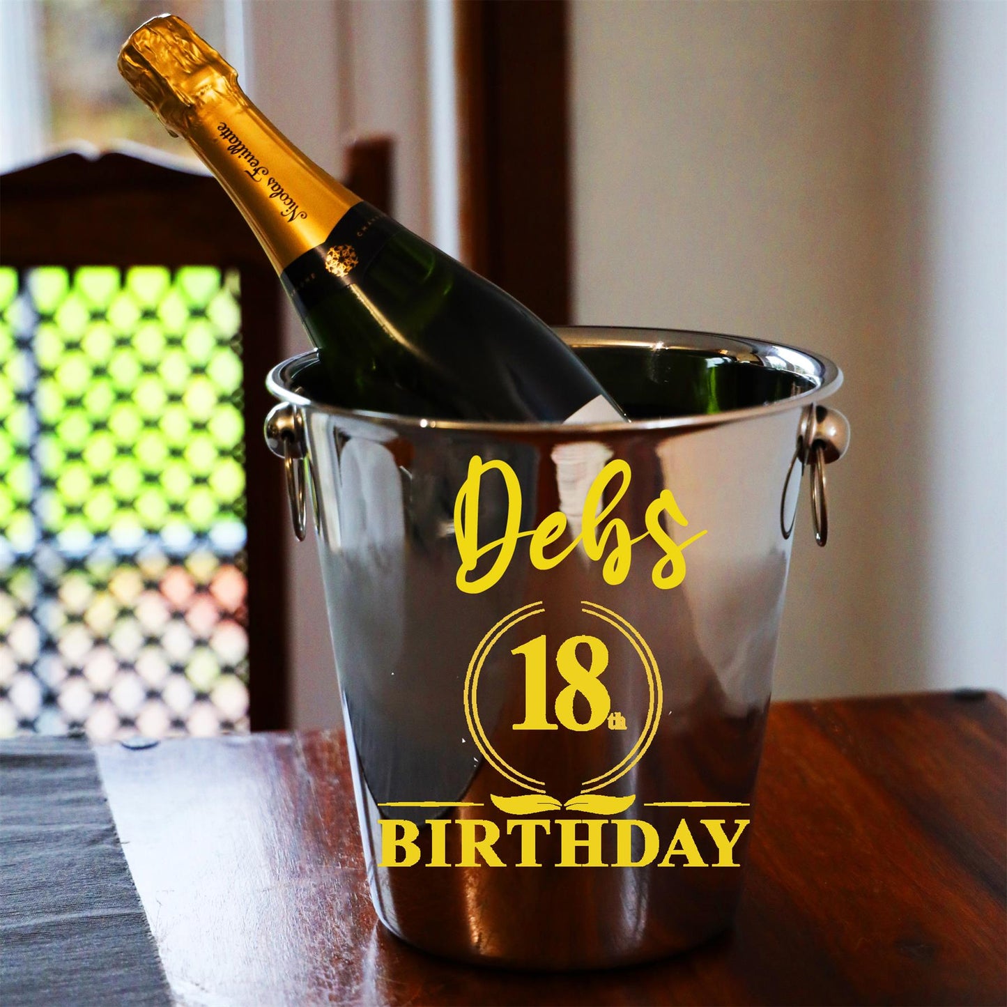 Personalised 18th Birthday Ice Bucket and Glass Gift with Name - Always Looking Good -