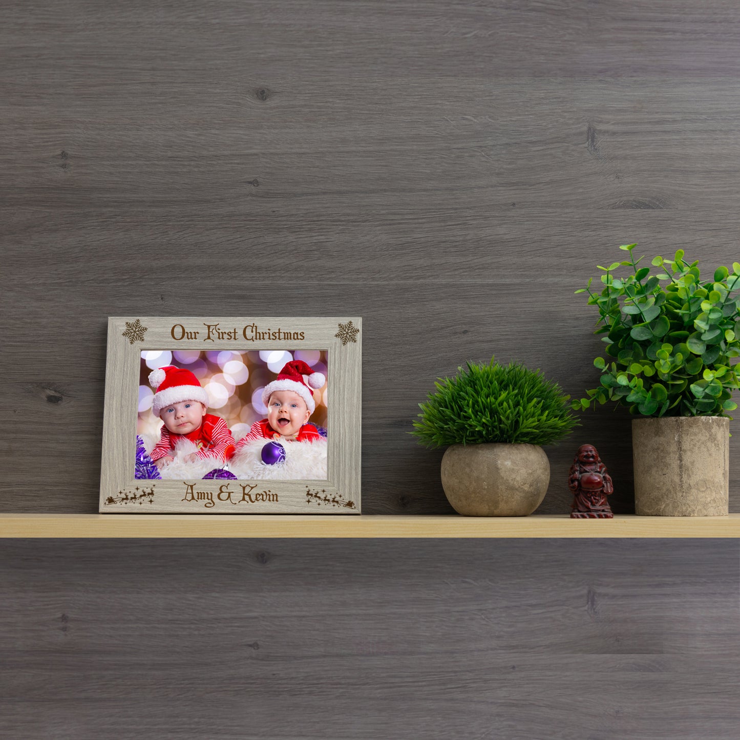 Personalised Engraved Our First Christmas Photo Frame For Twins / Couples - Always Looking Good -