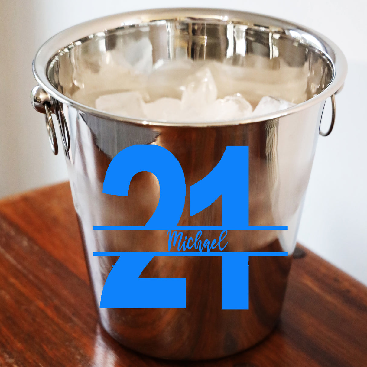 Personalised 21st Birthday Ice Bucket & Glass Gift with Name - Always Looking Good -