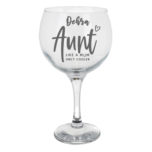 Auntie Gin Glass Gift Personalised & Engraved - Always Looking Good - Glass Only