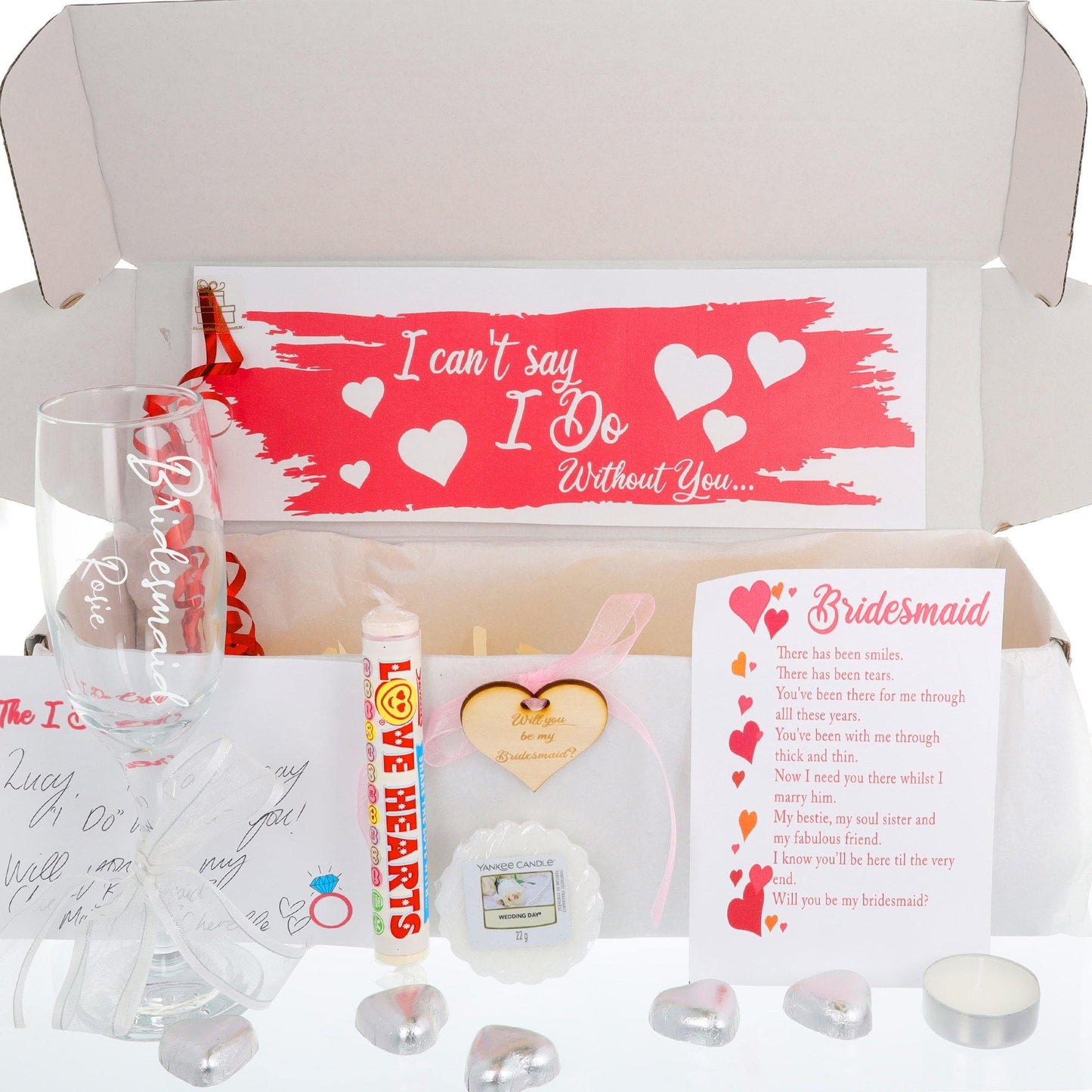 Bridesmaid Proposal Giftbox with Engraved Champagne Glass - Always Looking Good -