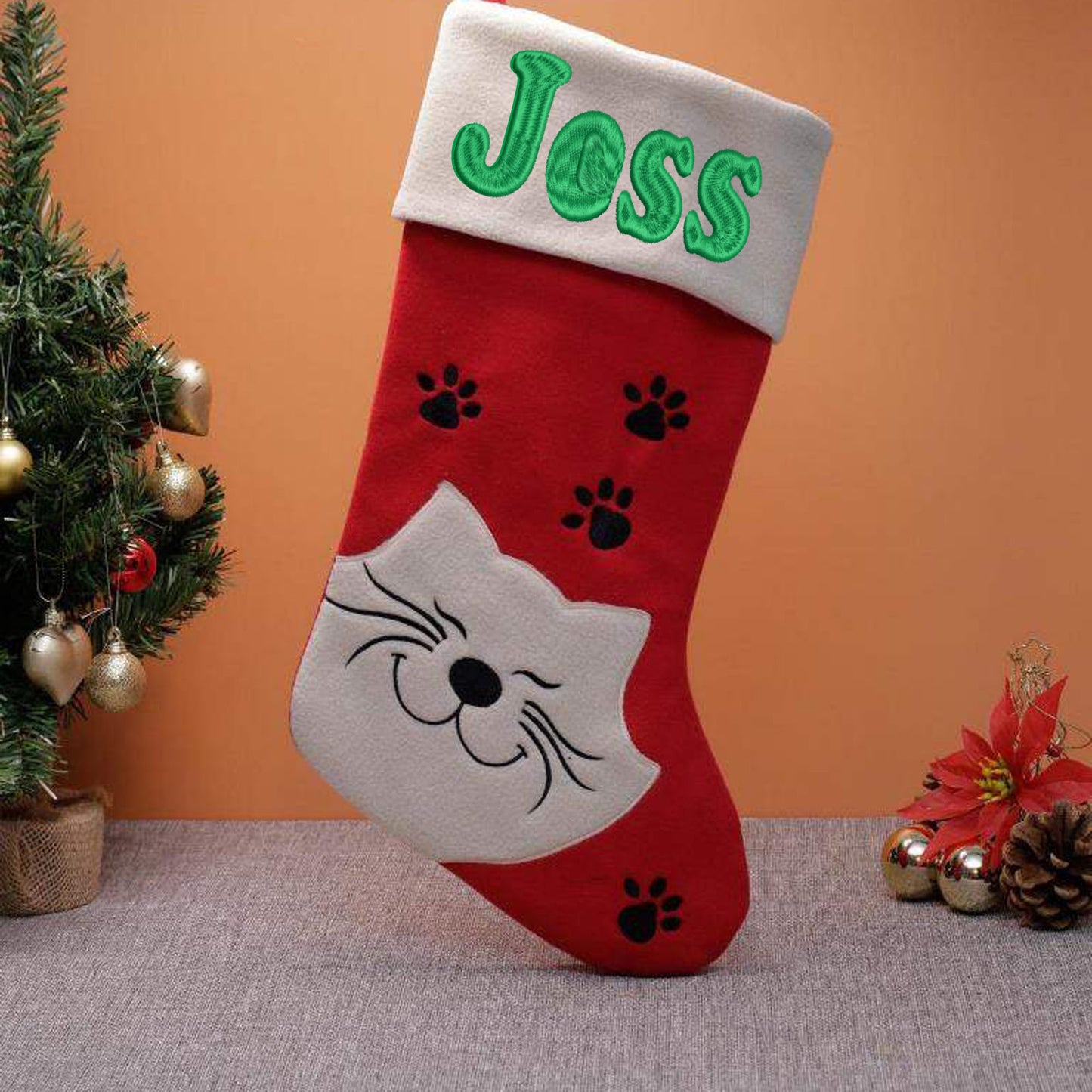 Personalised Embroidered Dog / Cat Christmas Stocking - Always Looking Good -