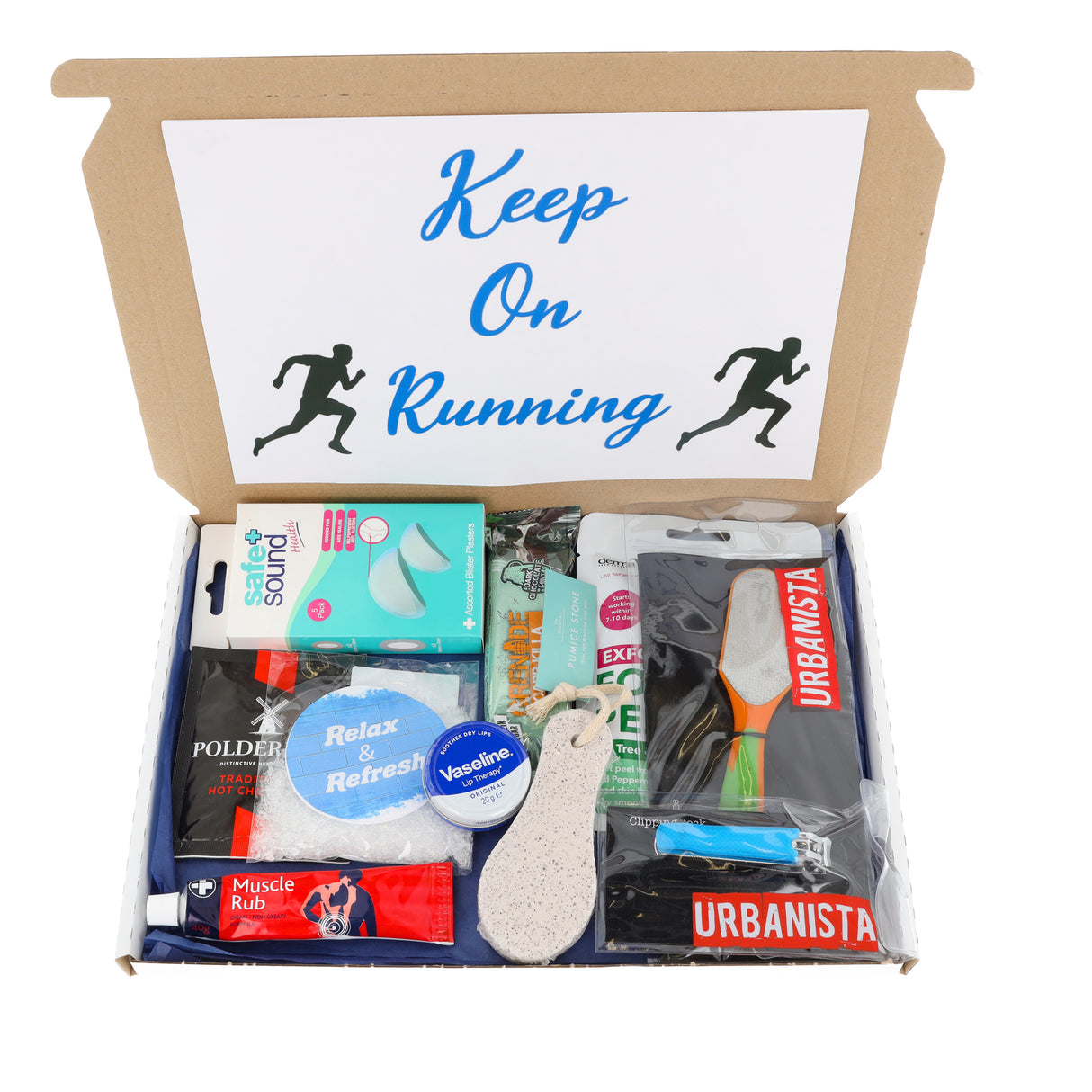 Runner Motivate & Pamper Letterbox Running Lovers Gift Set Small or Large - Always Looking Good - Blue Large