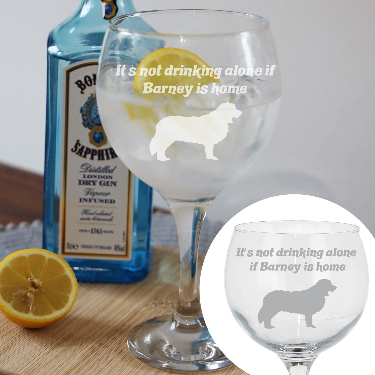 Personalised Dog Breed Engraved Gin Glass Gift - Always Looking Good -