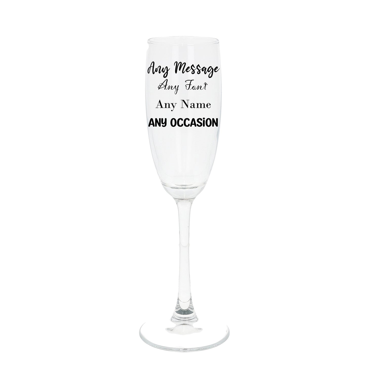 Create Your Own Standard Engraved Personalised Champagne Flute - Always Looking Good -
