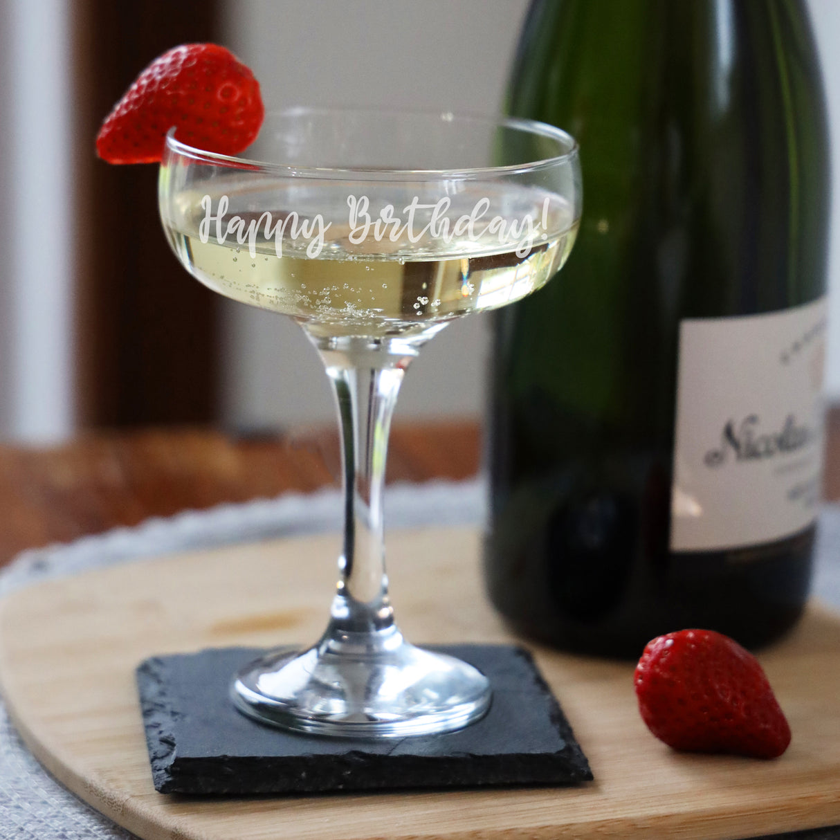 Create Your Own Personalised Engraved Champagne Saucer Glass - Always Looking Good -