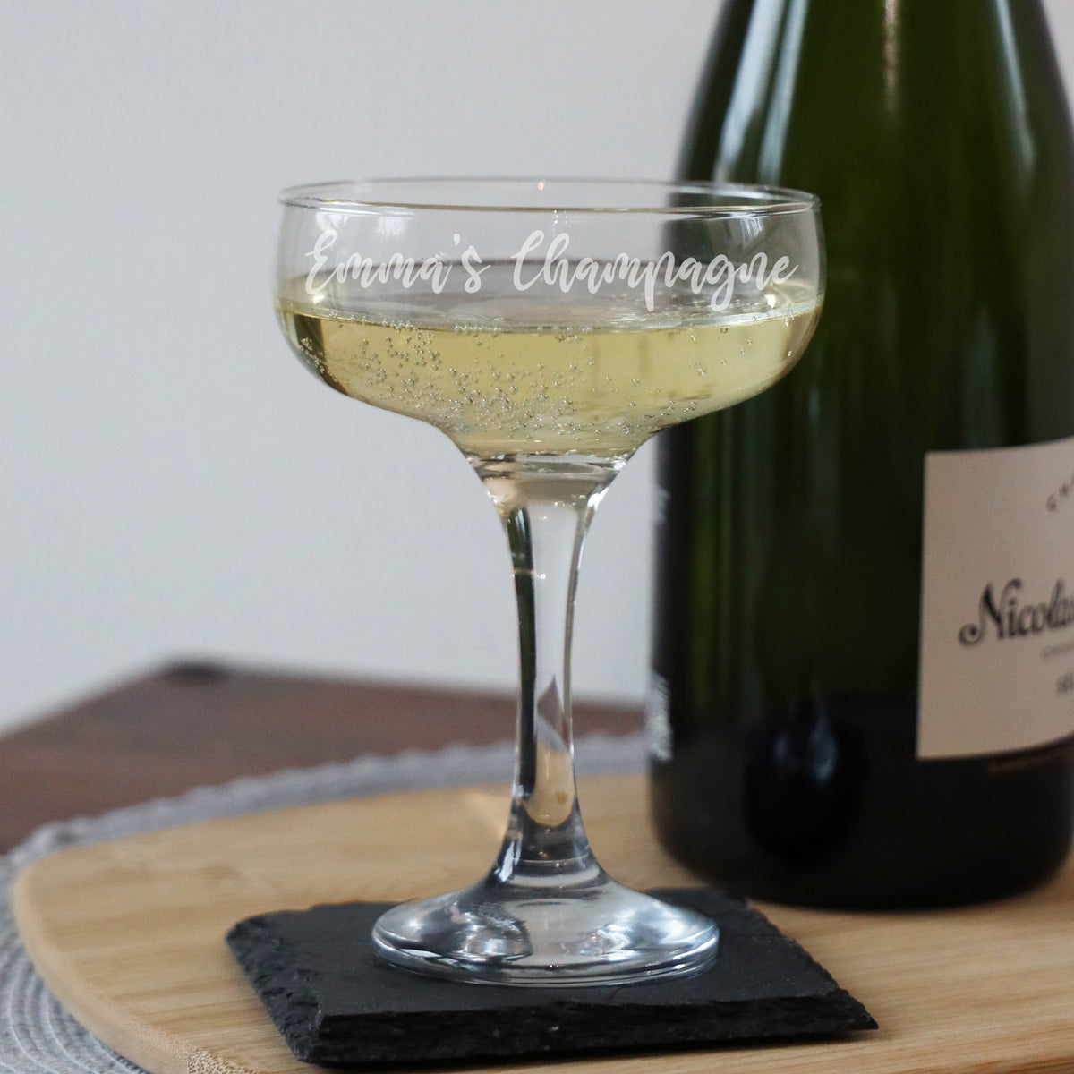 Create Your Own Personalised Engraved Champagne Saucer Glass - Always Looking Good -