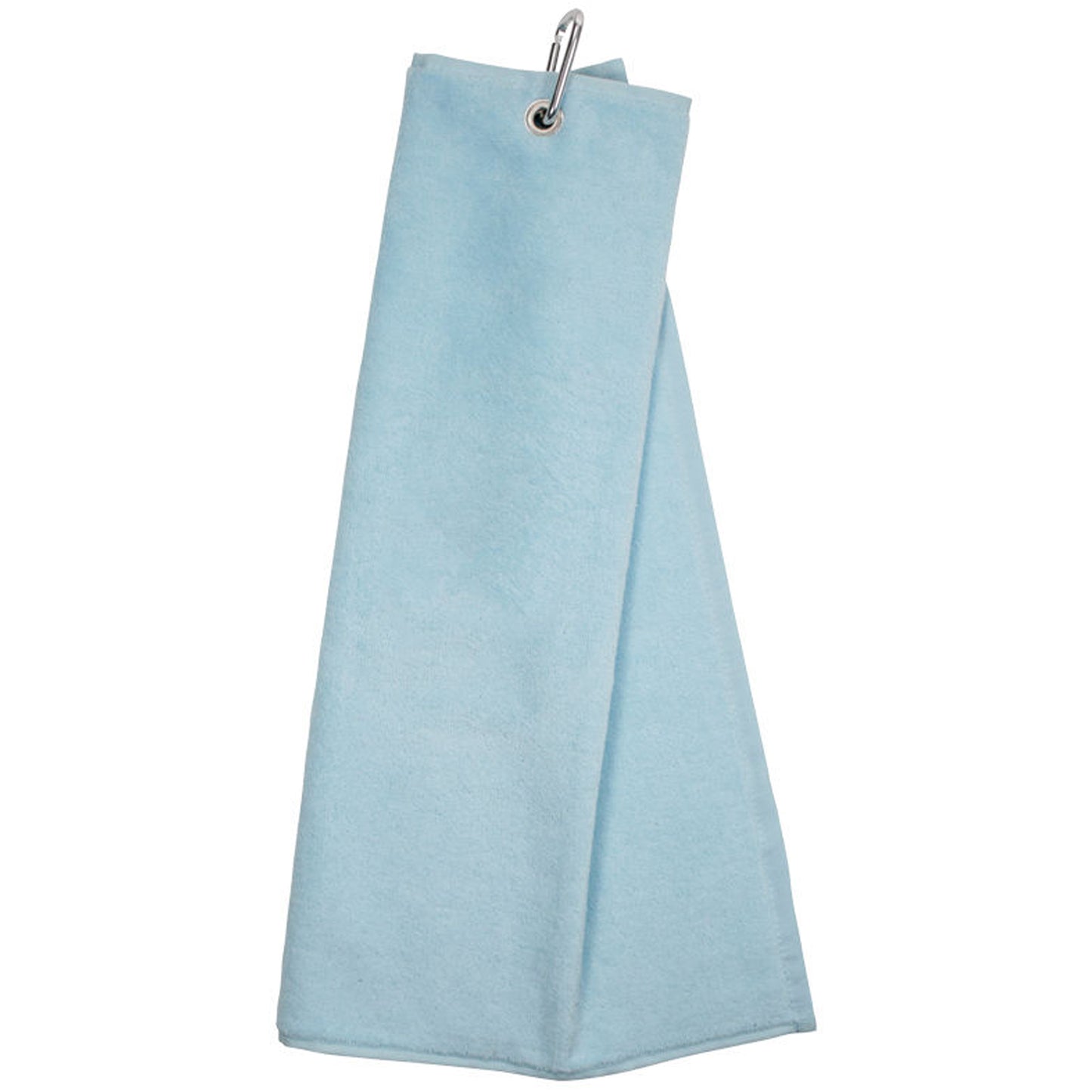 Personalised Embroidered Tri Fold GOLF Towel Trifold Towel with Carabiner Clip - Always Looking Good - Light Blue