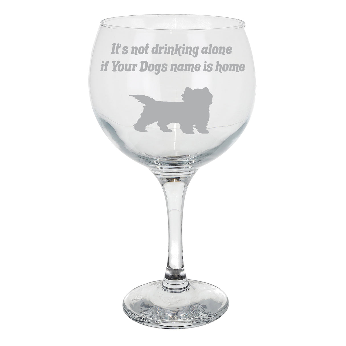Personalised Dog Breed Engraved Gin Glass Gift - Always Looking Good -