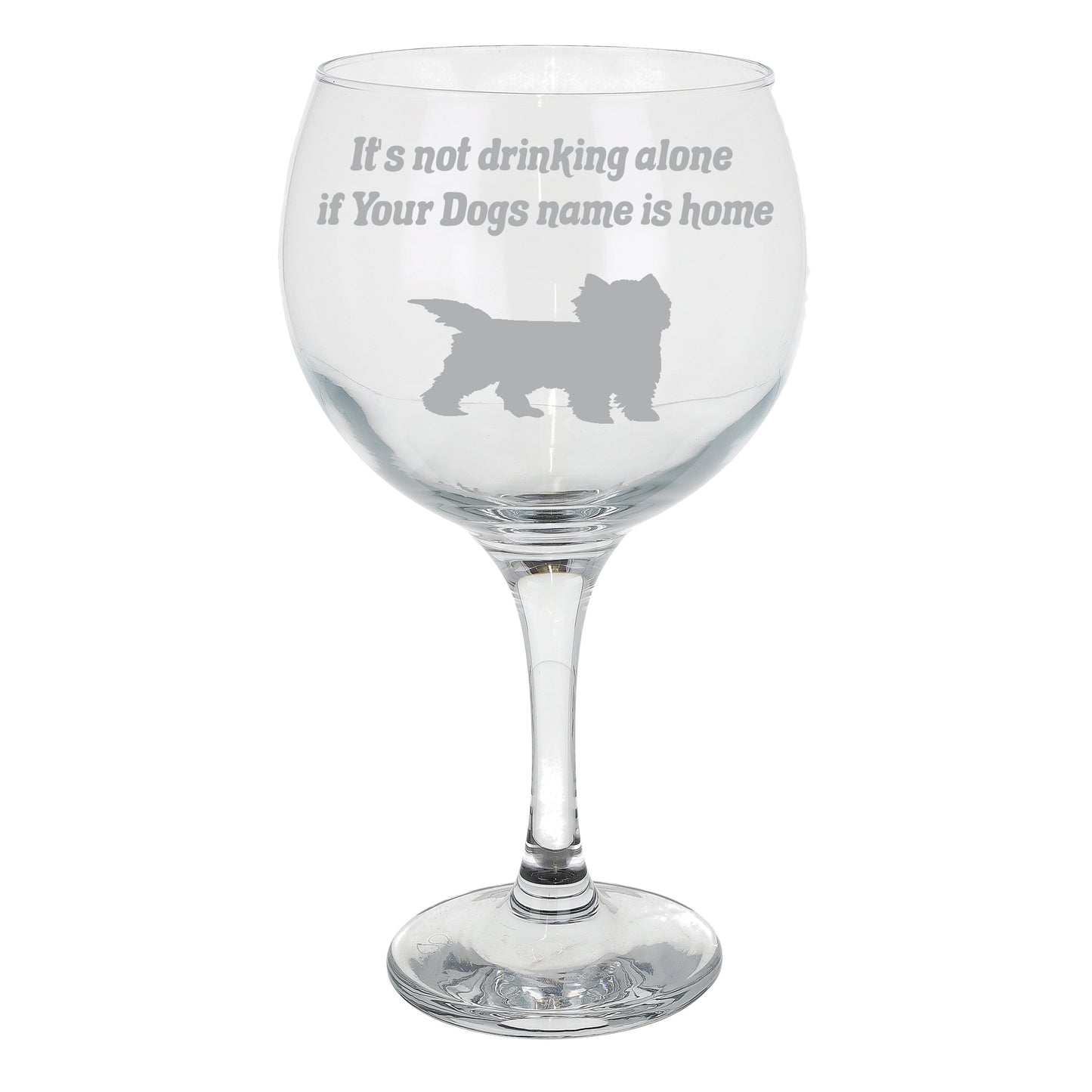 Personalised Dog Breed Engraved Gin Glass Gift - Always Looking Good -
