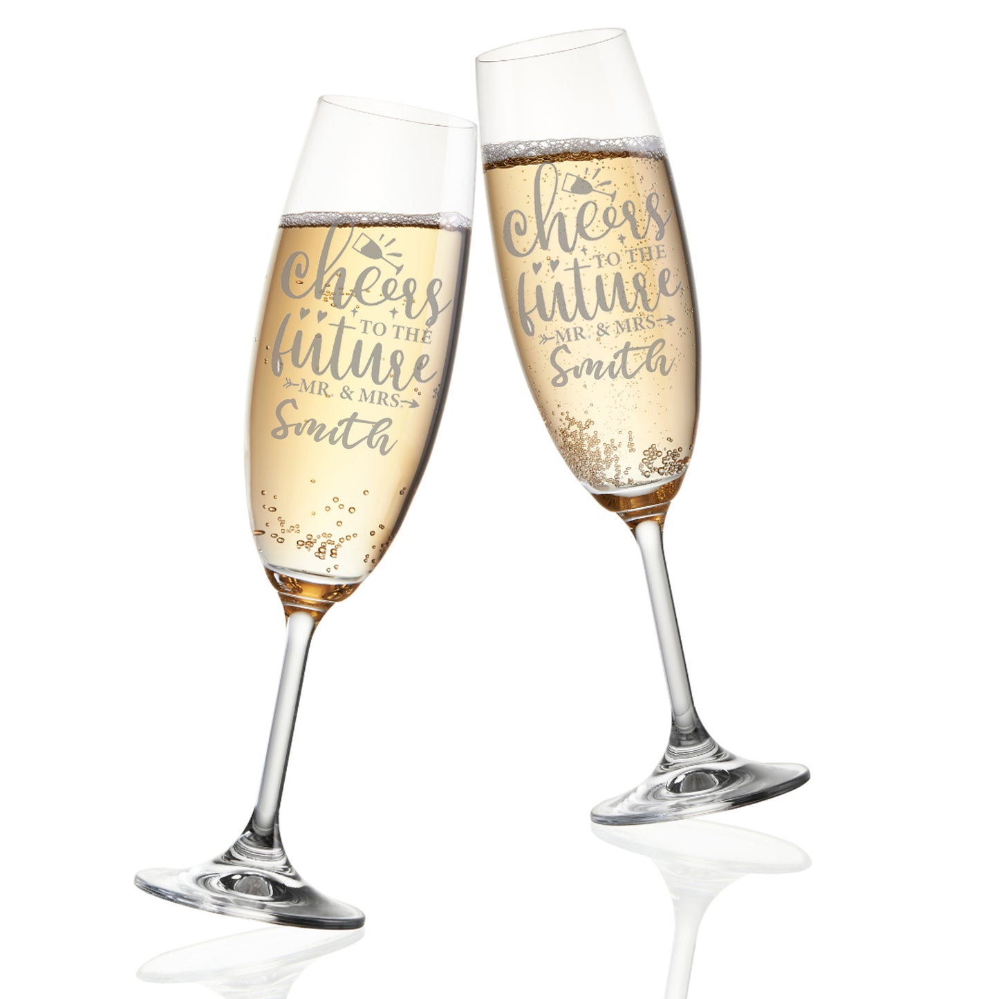 Personalised Engraved Engagement Champagne Flute Glass Set "Future Mrs/Mr" - Always Looking Good -