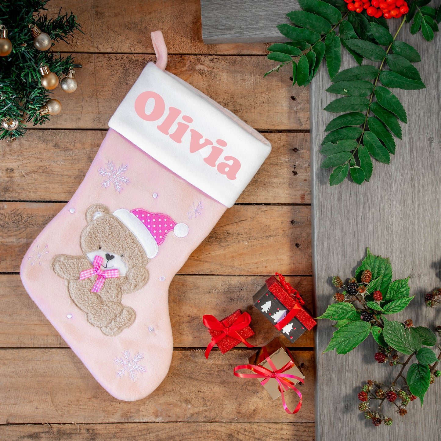 Personalised Baby's 1st Christmas Bear Stocking Sentimental Keepsake - Always Looking Good -