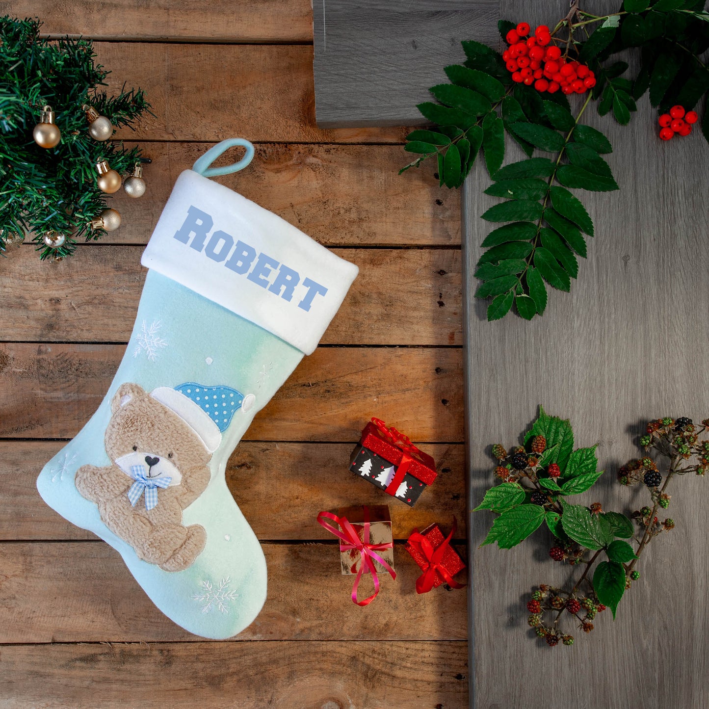 Personalised Baby's 1st Christmas Bear Stocking Sentimental Keepsake - Always Looking Good -