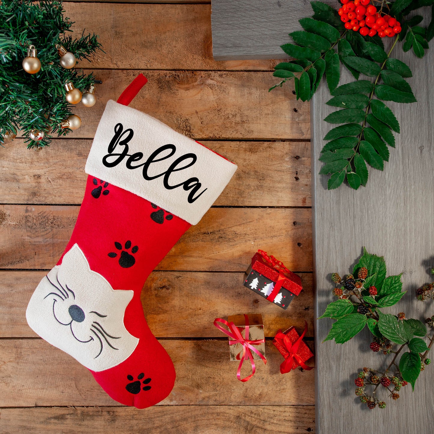 Personalised Embroidered Dog / Cat Christmas Stocking - Always Looking Good -