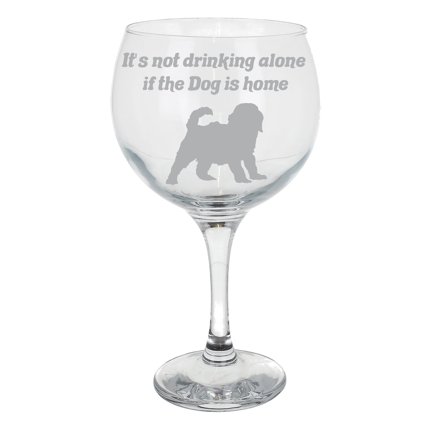 Personalised Dog Breed Engraved Gin Glass Gift - Always Looking Good -