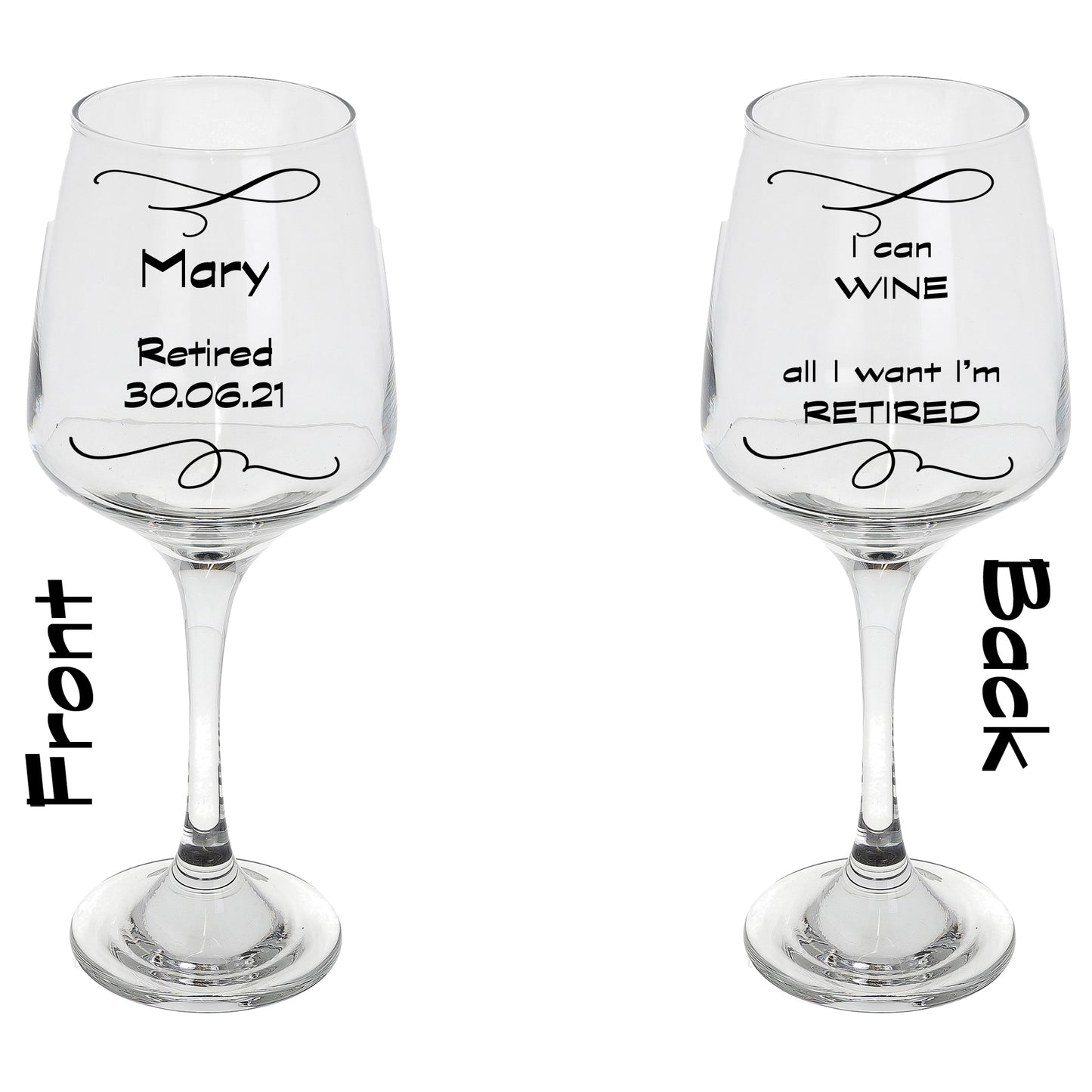 Personalised Engraved Retirement Wine Glass For Retirement Gift - Always Looking Good -
