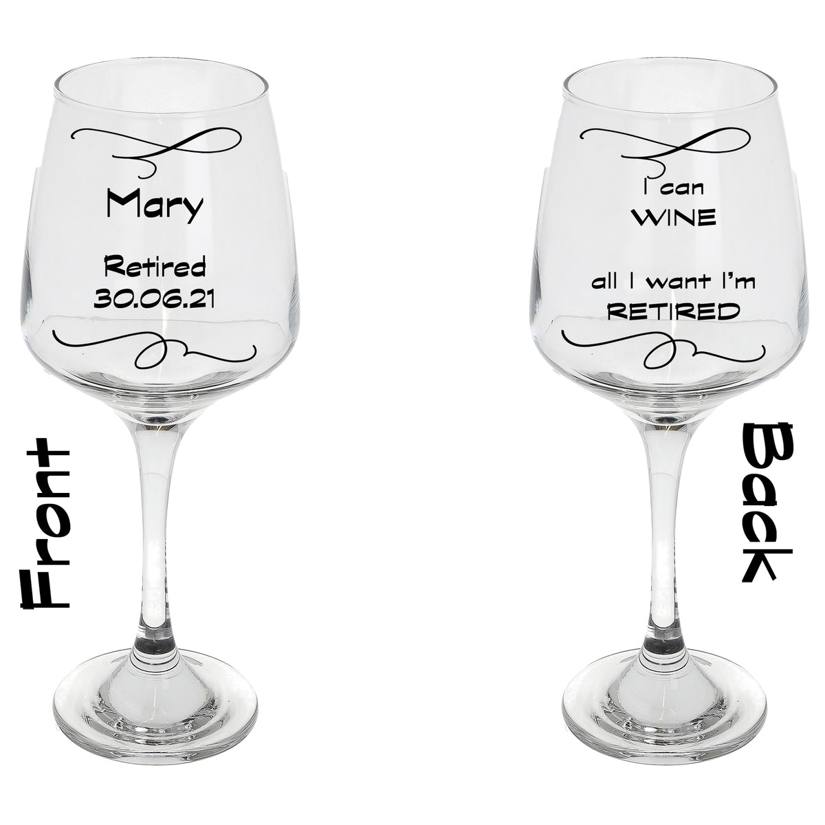 Personalised Engraved Retirement Wine Glass For Retirement Gift - Always Looking Good -