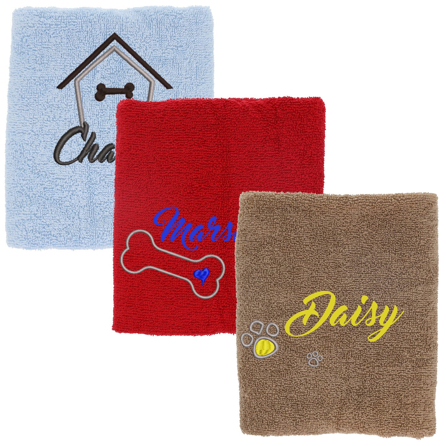 Personalised Dog Towel Pet's Name Embroidered - Always Looking Good -