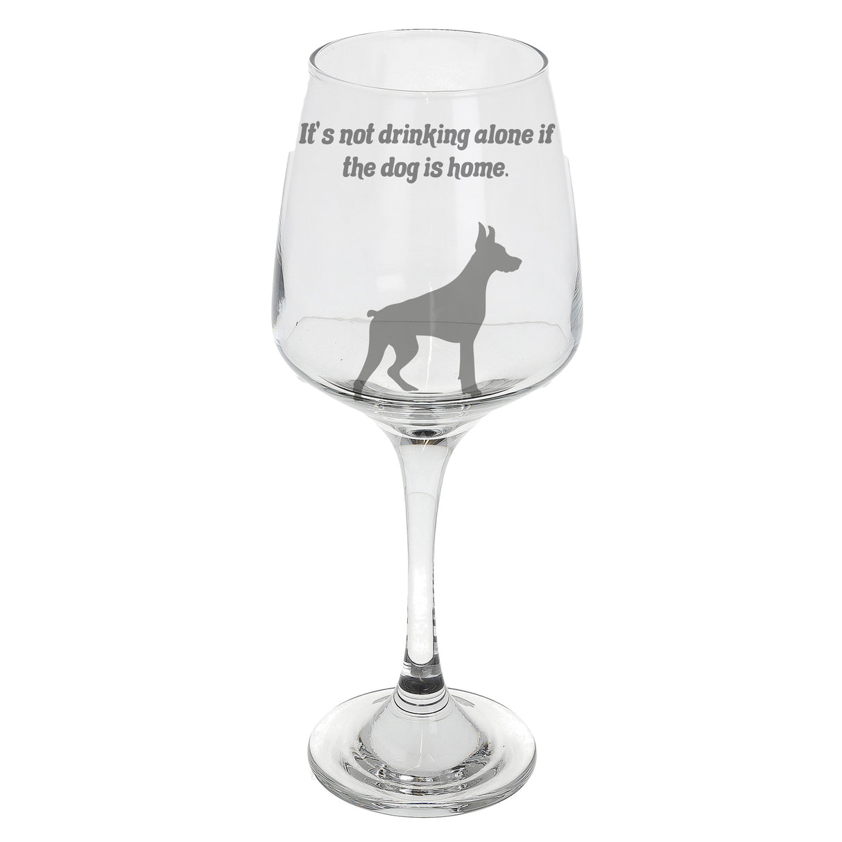 Wine Glass Engraved with Personalised Any Dog Breed - Always Looking Good - Large - Empty Glass