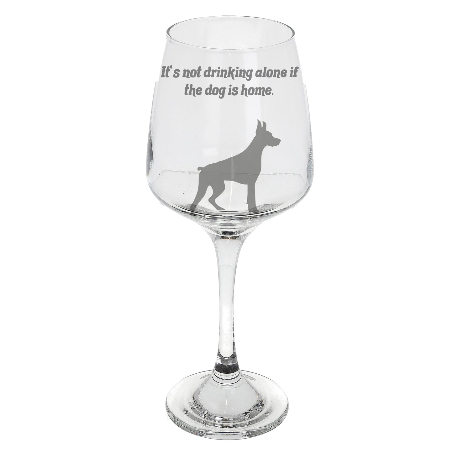 Wine Glass Engraved with Personalised Any Dog Breed - Always Looking Good - Large - Empty Glass