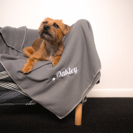 Personalised Dog Blanket Embroidered With Name  - Always Looking Good -